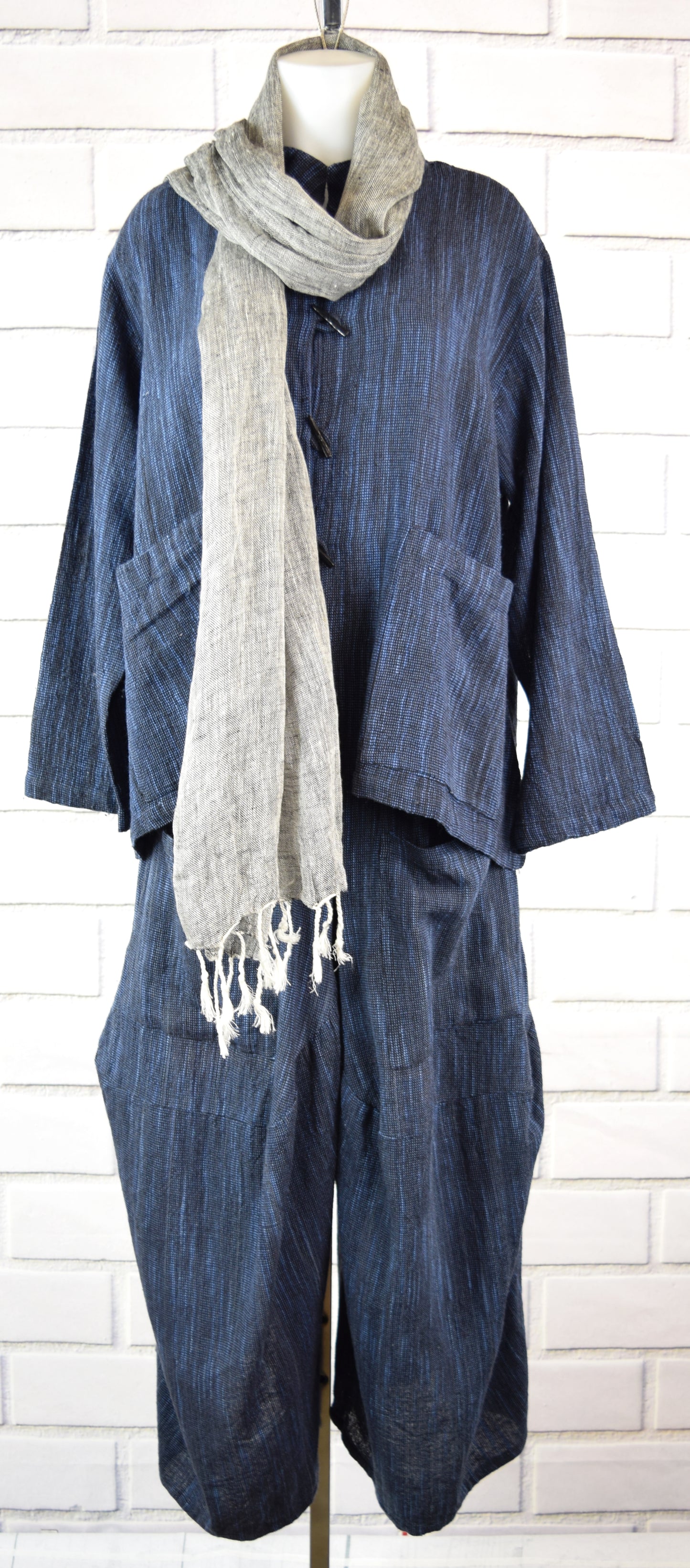 Artsy and Designer 2 PC Cotton Flex Pant Set, Hand Spun Pant Set,Cotton Flax Pant Set, 2 pc pant set, Lagenlook pant set