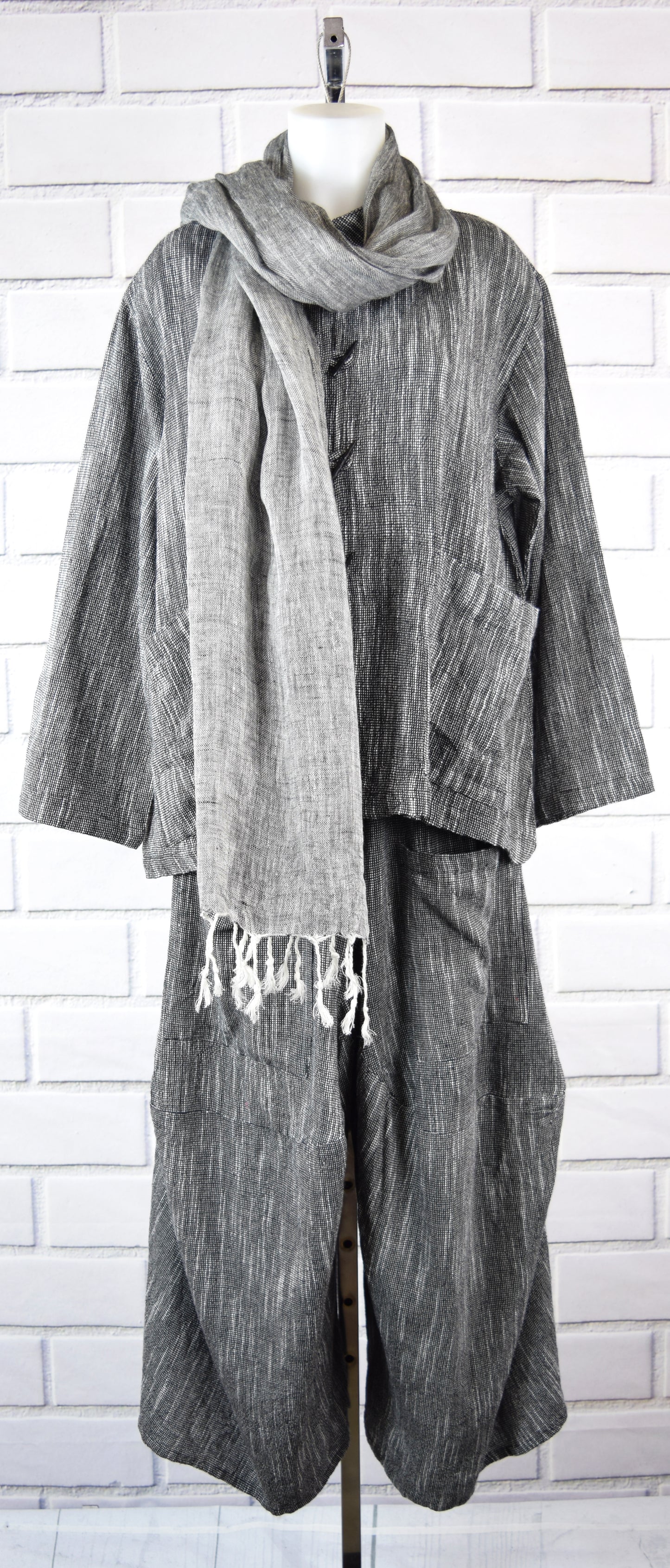 Artsy and Designer 2 PC Cotton Flex Pant Set, Hand Spun Pant Set,Cotton Flax Pant Set, 2 pc pant set, Lagenlook pant set