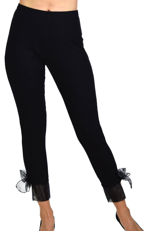 Designer Leggings,Cropped leggings, Bow Leggings, Yoga Leggings, Workout Leggings, Womens Leggings,Organza bow tie,Party Leggings