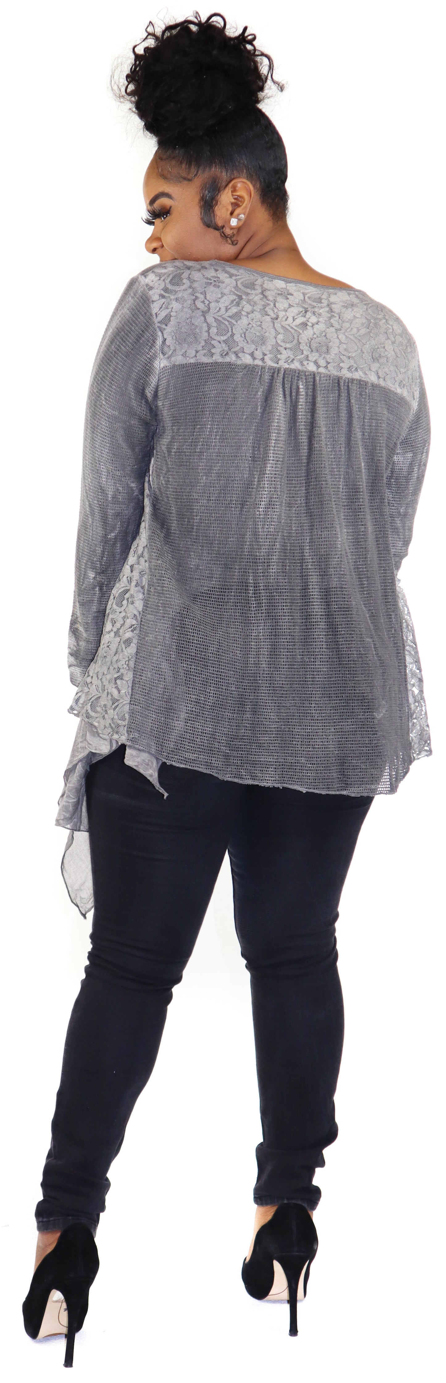 Plus size lace tunic, Women lace tunic,  Women Plus Size Loose Fitting Lace Embroidered Tunic Blouse Top
