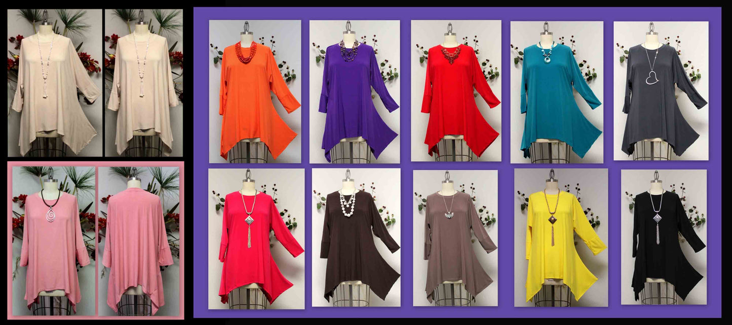 Summer Asymmetrical Fishtail Swing Tunic Shirt Top