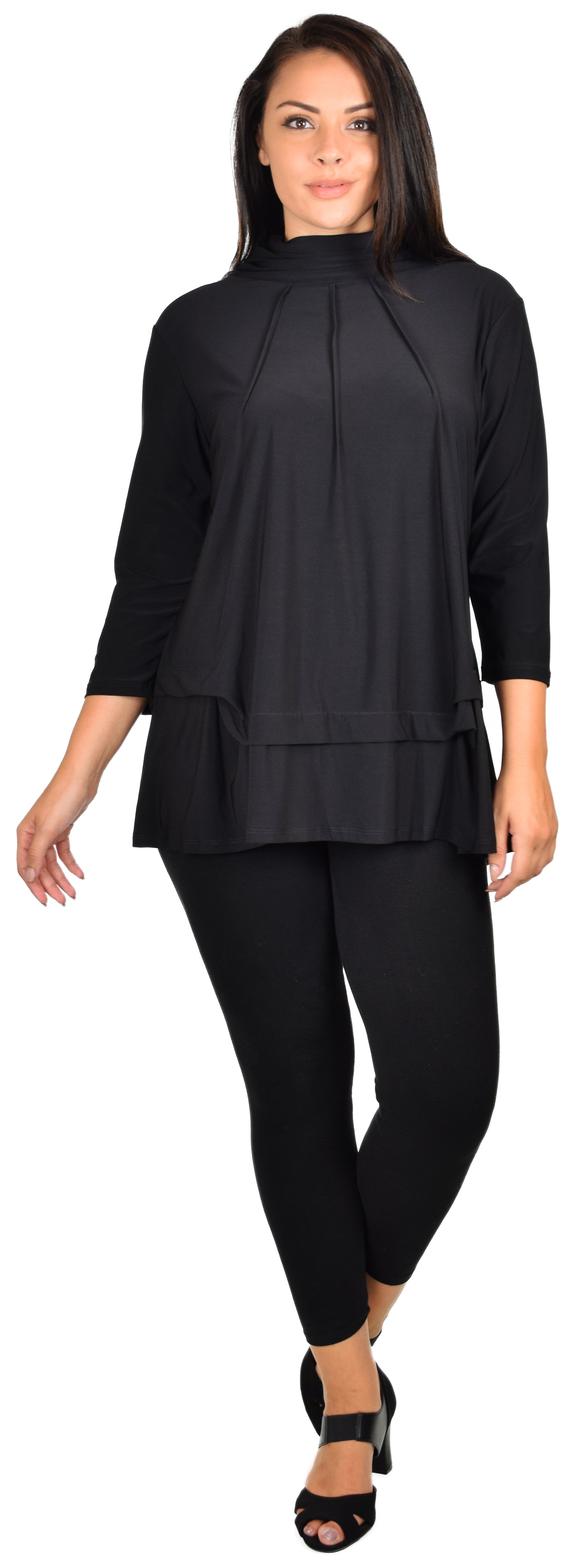 New Travelers Turtle neck Plus size top, lagenlook Designer tunic with details