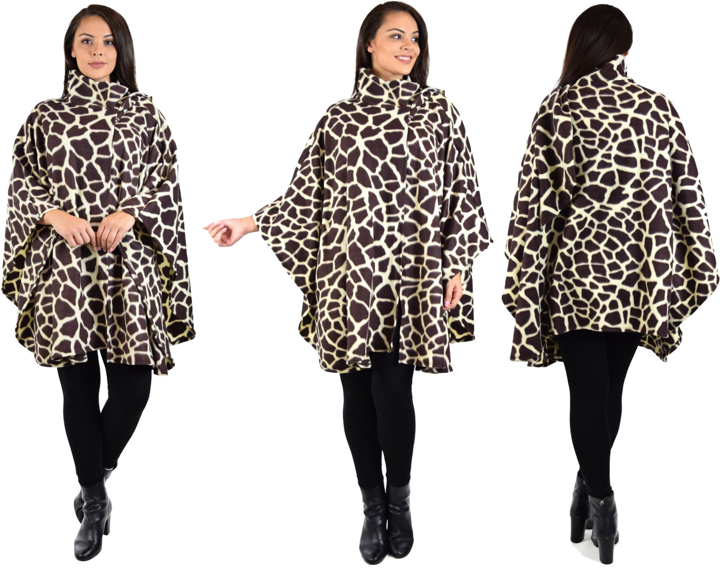 Ultimate Travelers Full Size Poncho, Plus Size Poncho, Fleece Cape, Fleece poncho, Plus size Clothing, Comfortable, Stylish with Muffler.