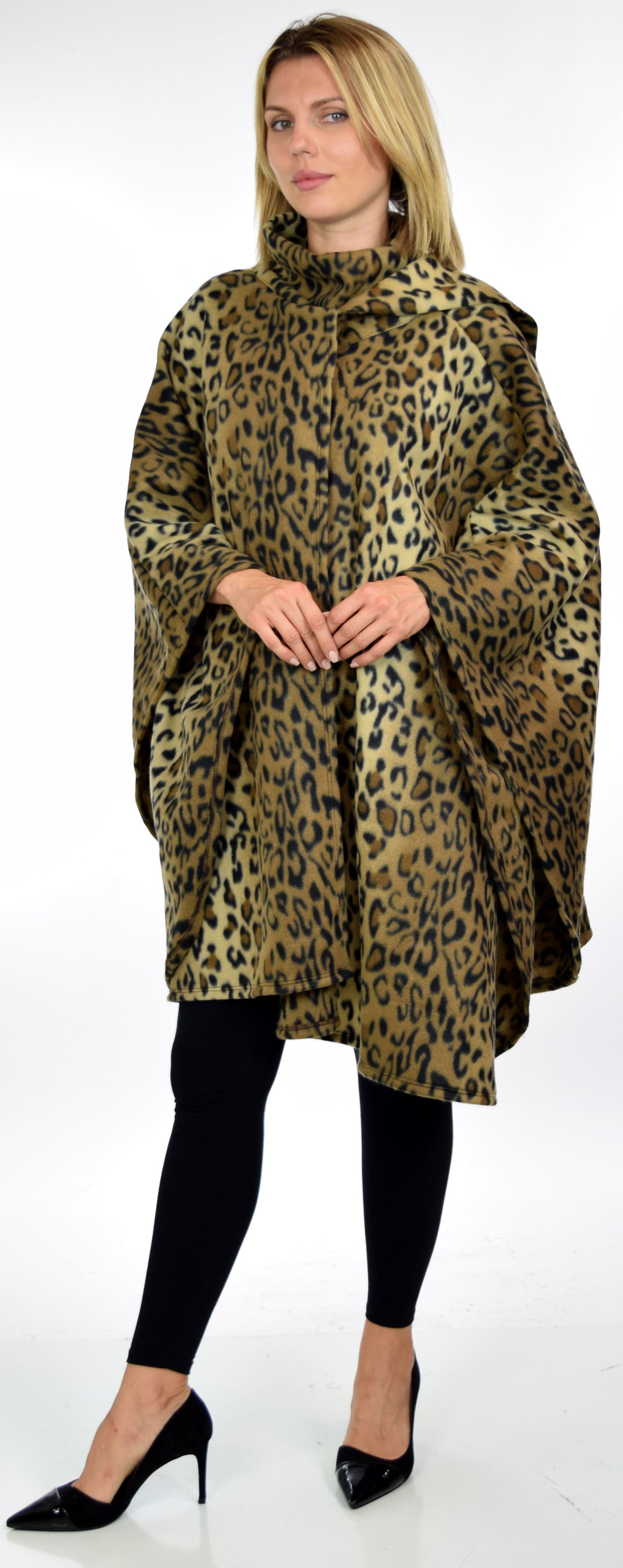 Ultimate Travelers Full Size Poncho, Plus Size Poncho, Fleece Cape, Fleece poncho, Plus size Clothing, Comfortable, Stylish with Muffler.