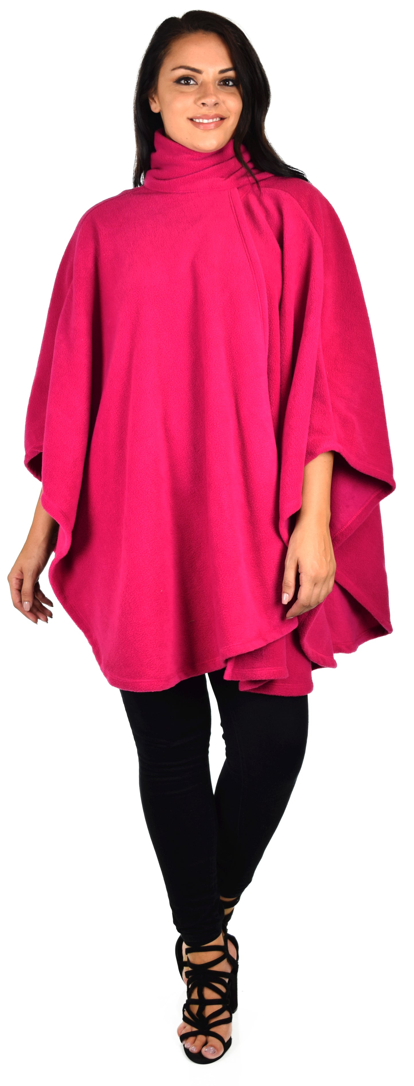 Ultimate Travelers Full Size Poncho, Plus Size Poncho, Fleece Cape, Fleece poncho, Plus size Clothing, Comfortable, Stylish with Muffler.