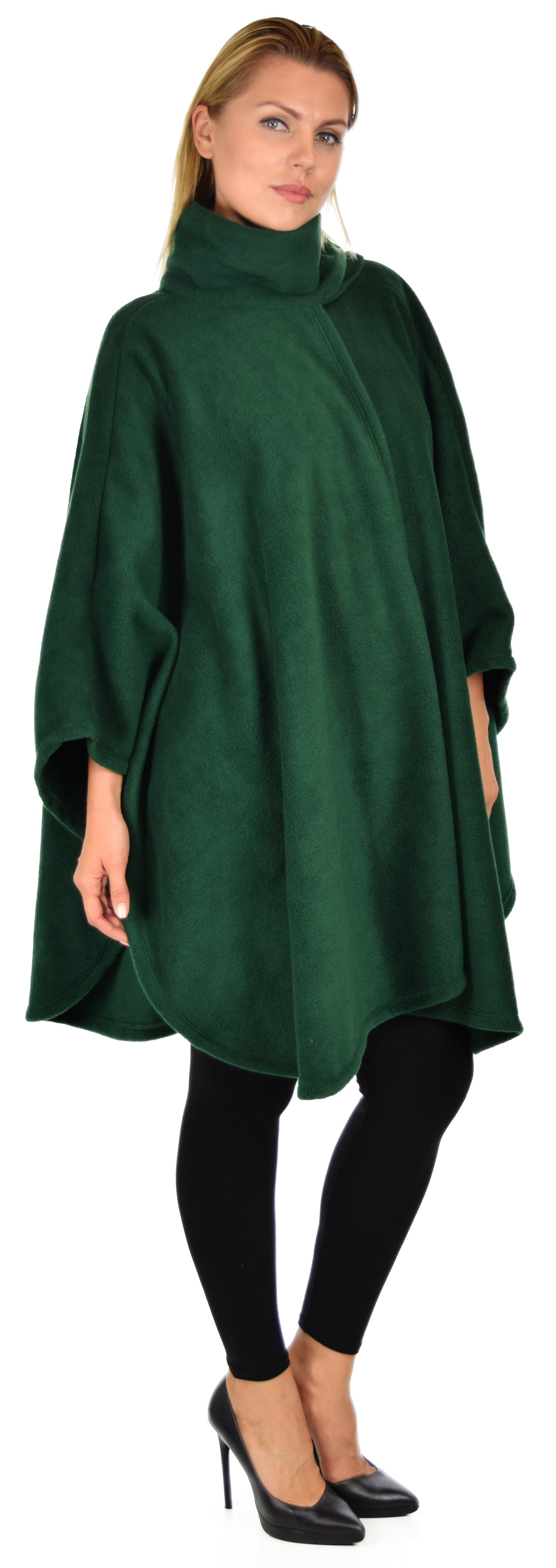 Dare2bStylish Women Poncho Style Fleece Cover Up with Muffler