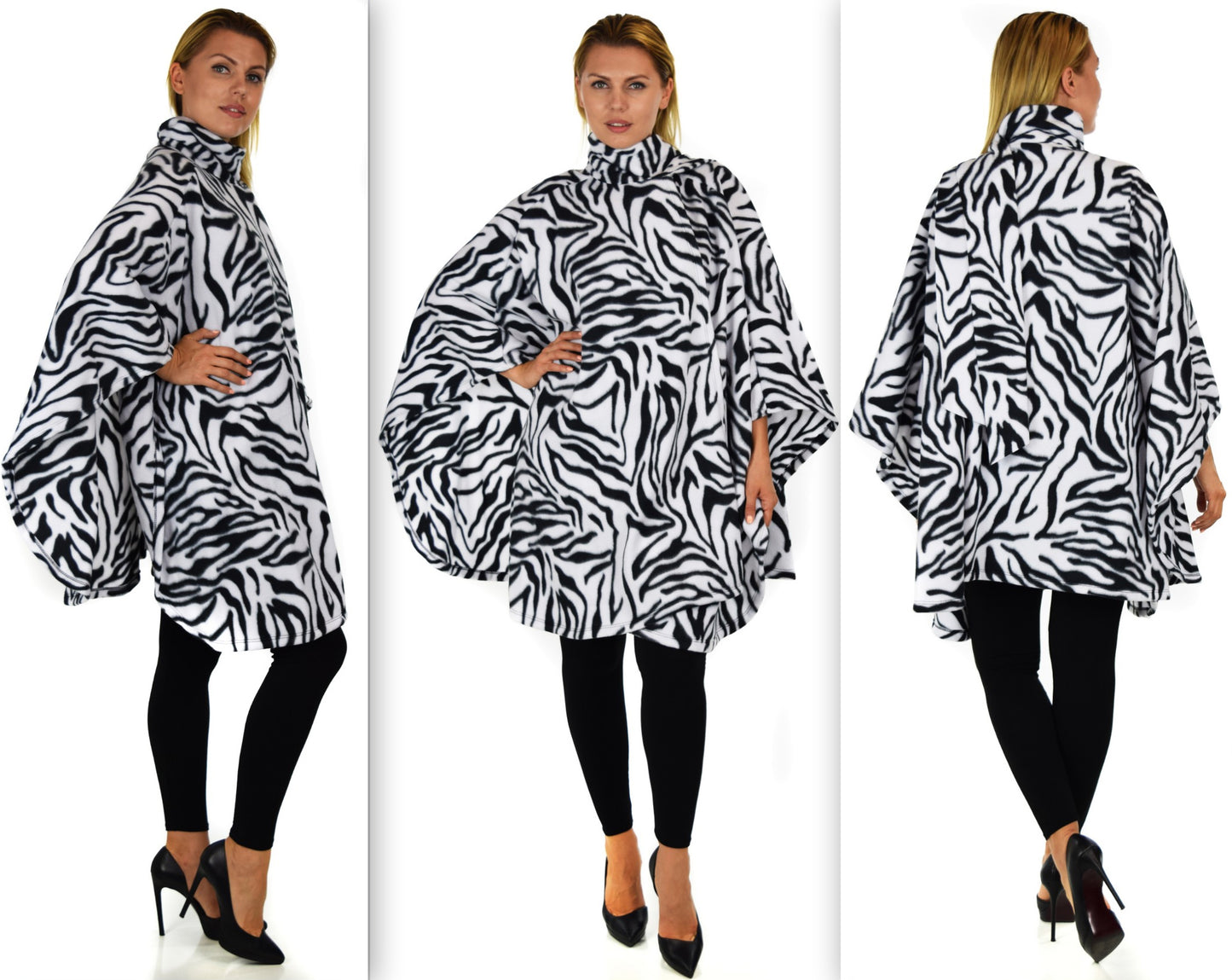 Ultimate Travelers Full Size Poncho, Plus Size Poncho, Fleece Cape, Fleece poncho, Plus size Clothing, Comfortable, Stylish with Muffler.