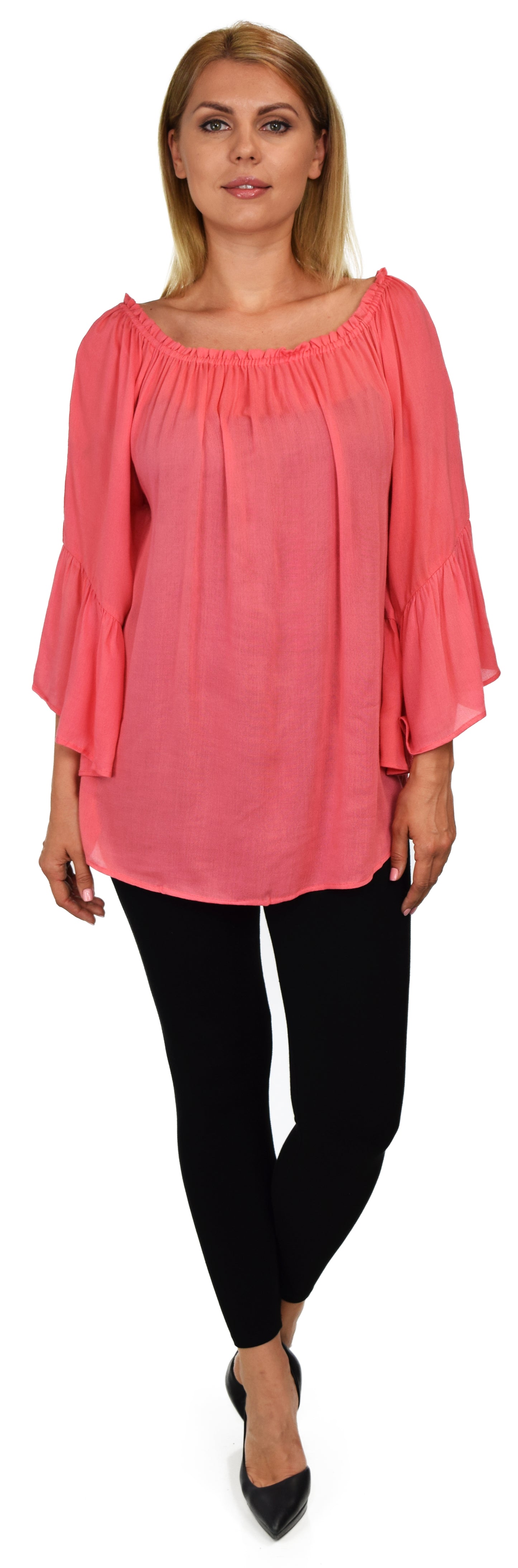 Dare2bstylish On-Off Shoulder Blouse, Peasant blouse, Ruffle Sleeve Blouse, Asymmetrical Blouse. M to 2XL