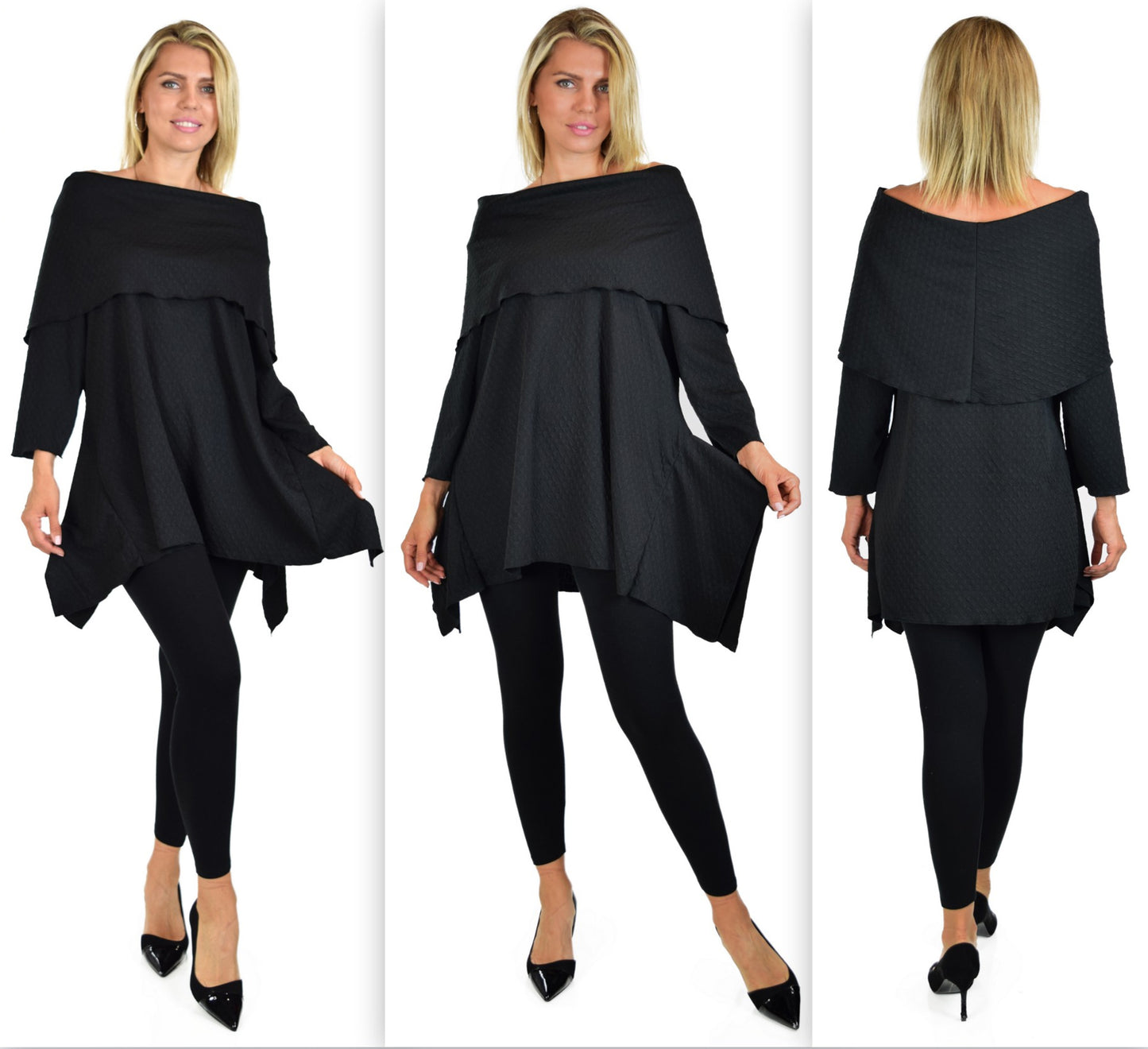 High End Tunic, Designer Tunic, Cowl Neck Tunic, Plus size tunic, Women Tunic, In premium Textured Fabric. L to 3XL