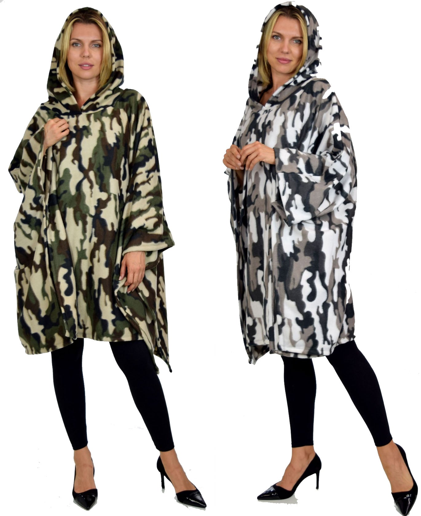 Full Size Poncho, Warm Poncho,Hooded Poncho, Fleece Poncho, Plus Size Poncho in warm and cozy Fleece fabric fits up to 5xl