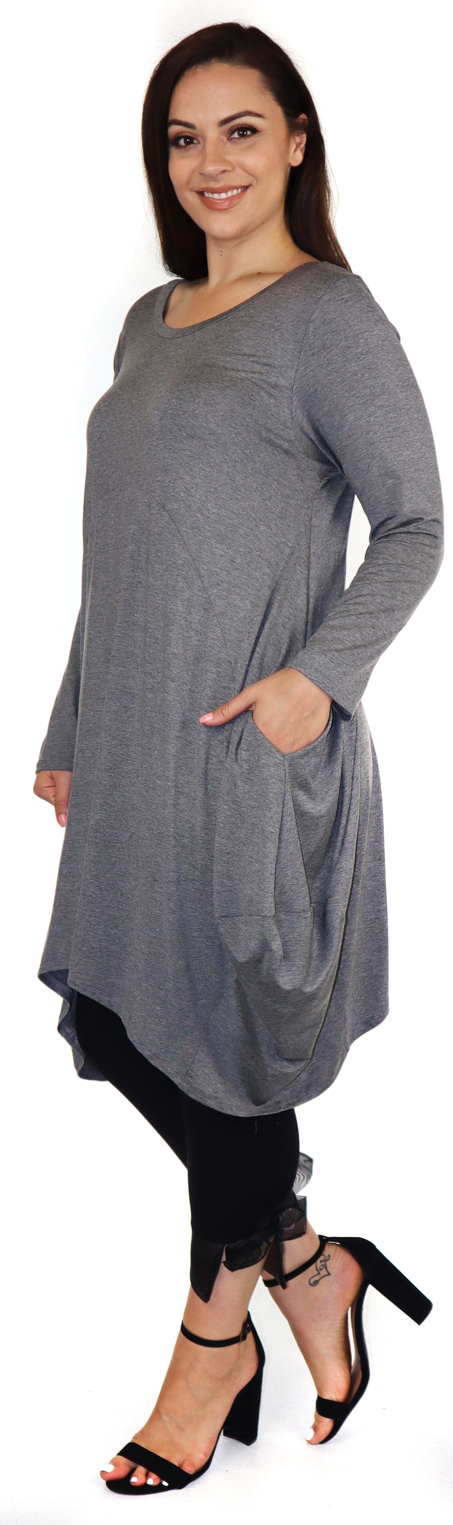 Dare2bstylish Artsy Balloon Layering Tunic Dress in Lagenlook Plus size,