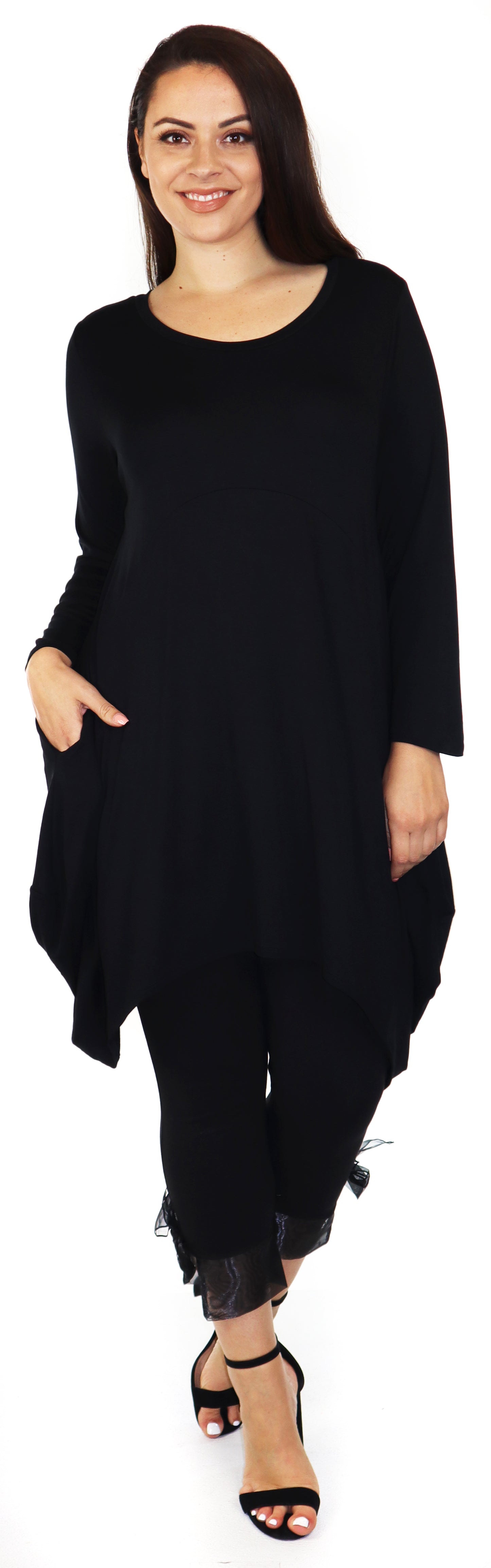 Dare2bstylish Artsy Balloon Layering Tunic Dress in Lagenlook Plus size,