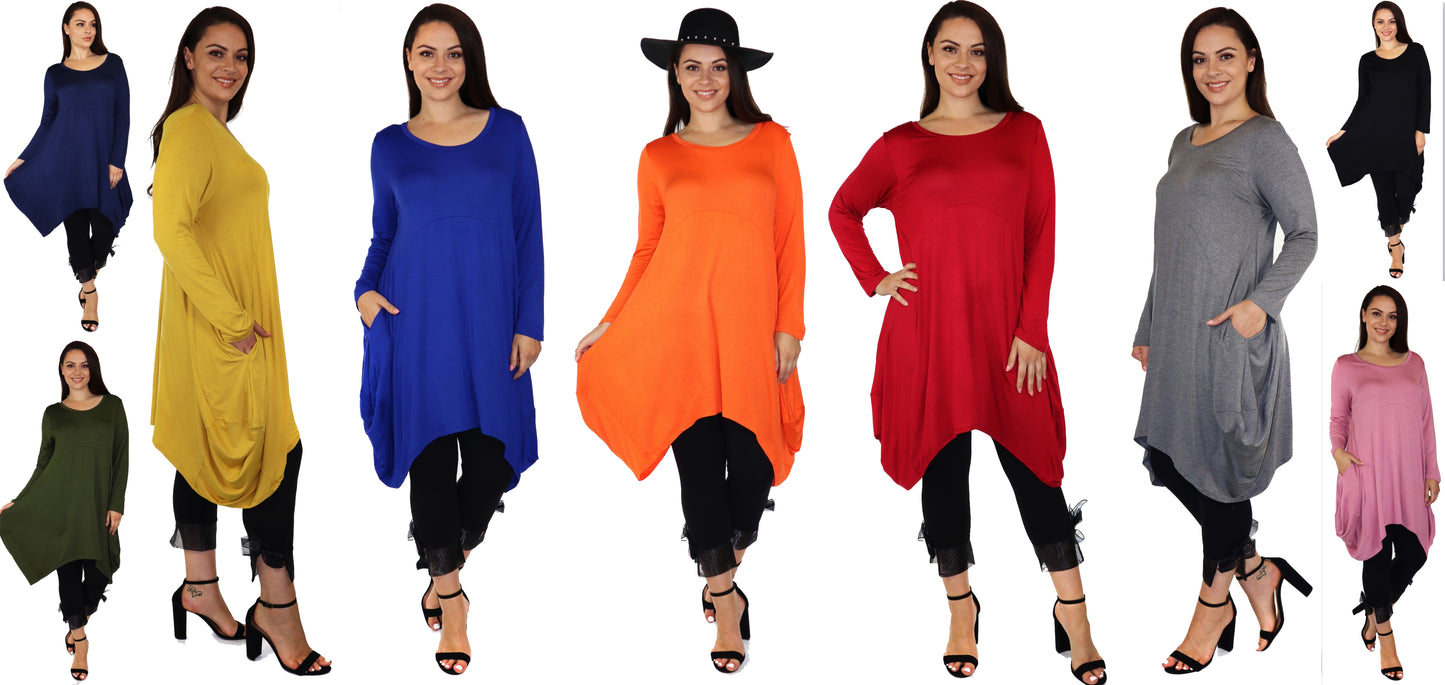 Dare2bstylish Artsy Balloon Layering Tunic Dress in Lagenlook Plus size,