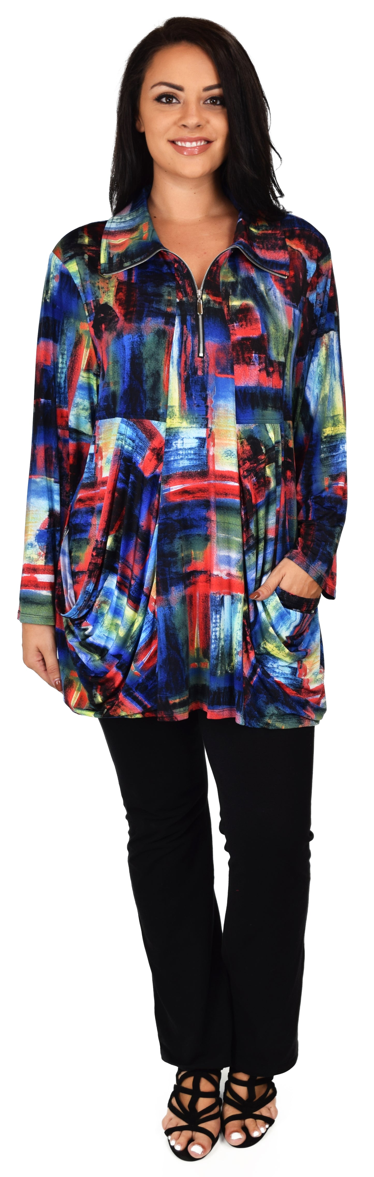 Made in USA, Celebrity Designer Exotic Print Tunic, Travelers Tunic,  Plus Size Tunic, Lagenlook Tunic, Large to 3XL