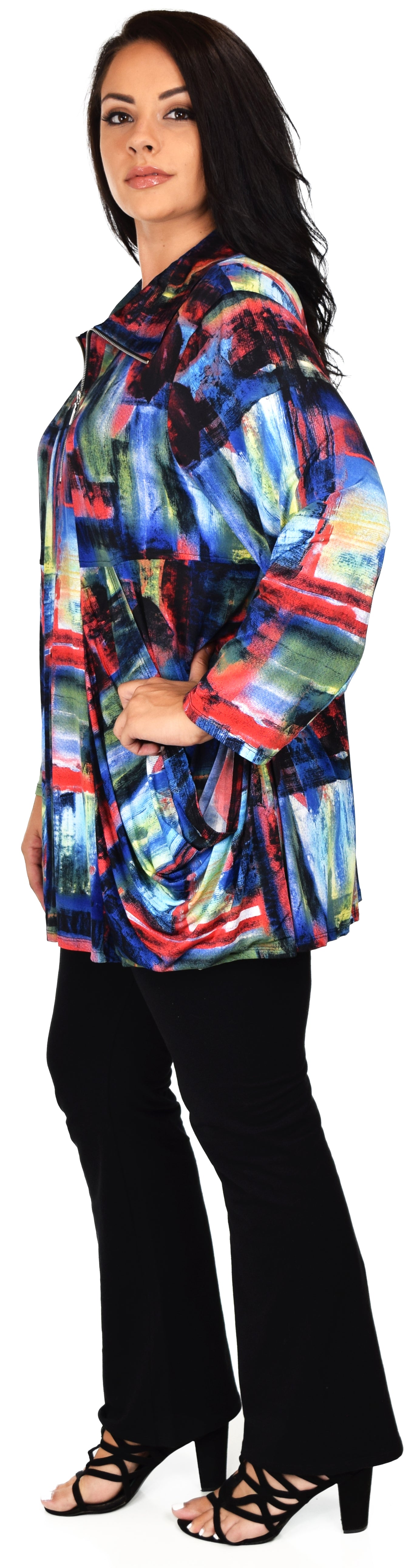 Made in USA, Celebrity Designer Exotic Print Tunic, Travelers Tunic,  Plus Size Tunic, Lagenlook Tunic, Large to 3XL