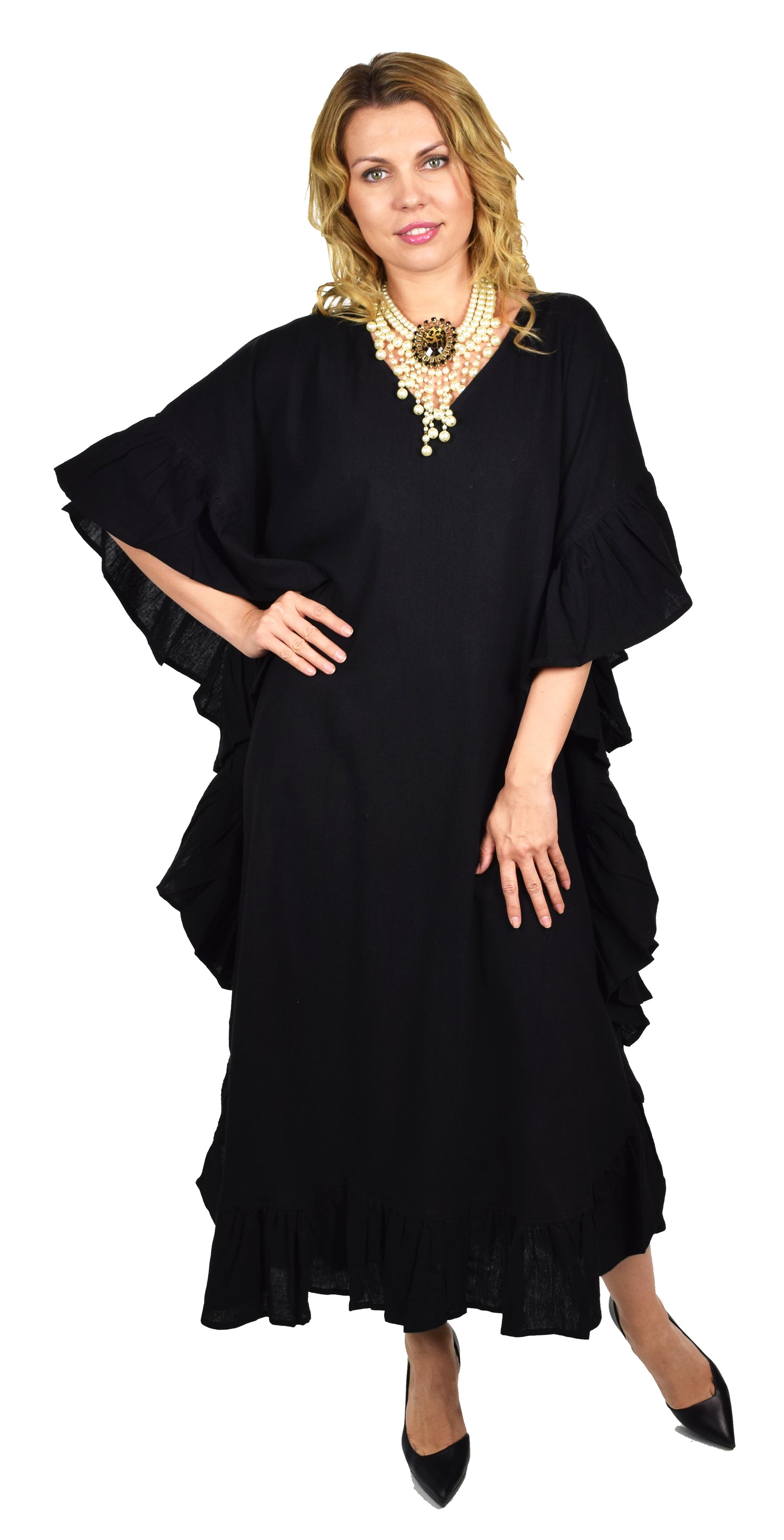 Cotton Gauze Caftan, All Natural Quality Soft Cotton Gauze Kaftan. Fits XL to 6X , Caftan Dress, Plus Size Caftan