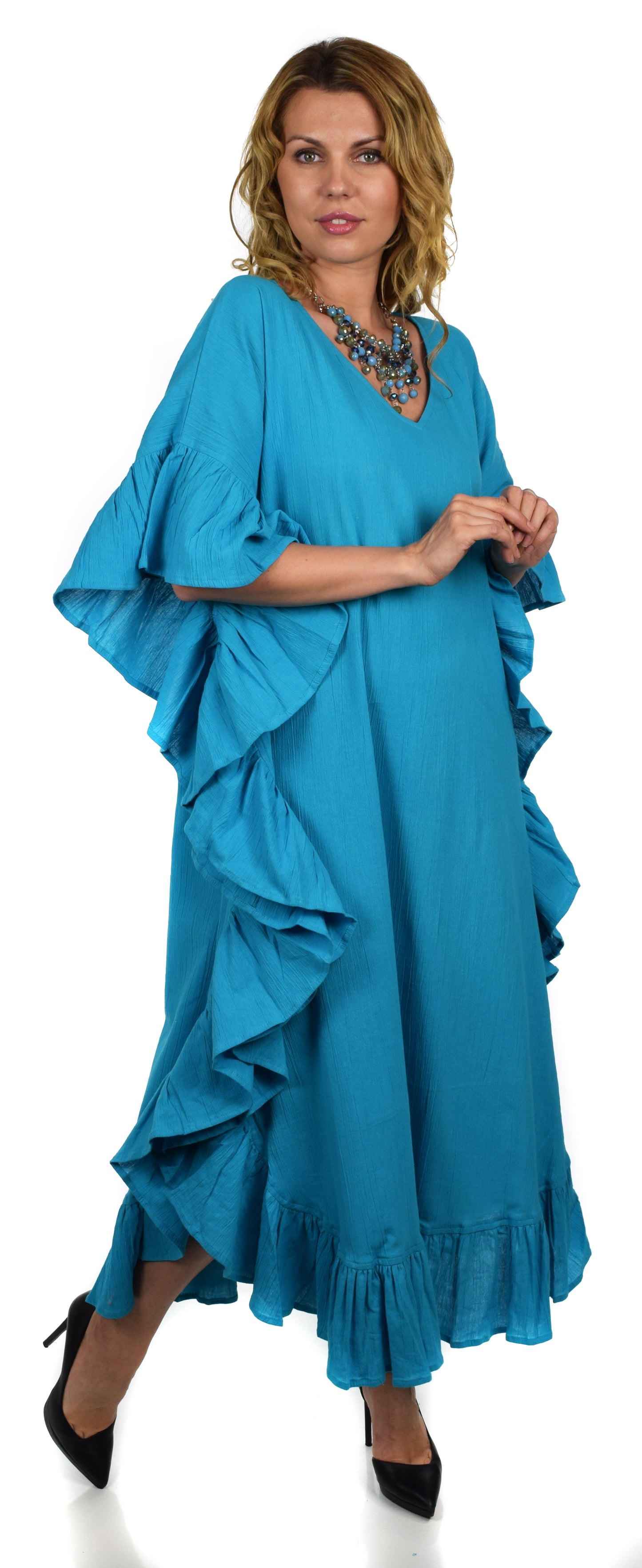Cotton Gauze Caftan, All Natural Quality Soft Cotton Gauze Kaftan. Fits XL to 6X , Caftan Dress, Plus Size Caftan