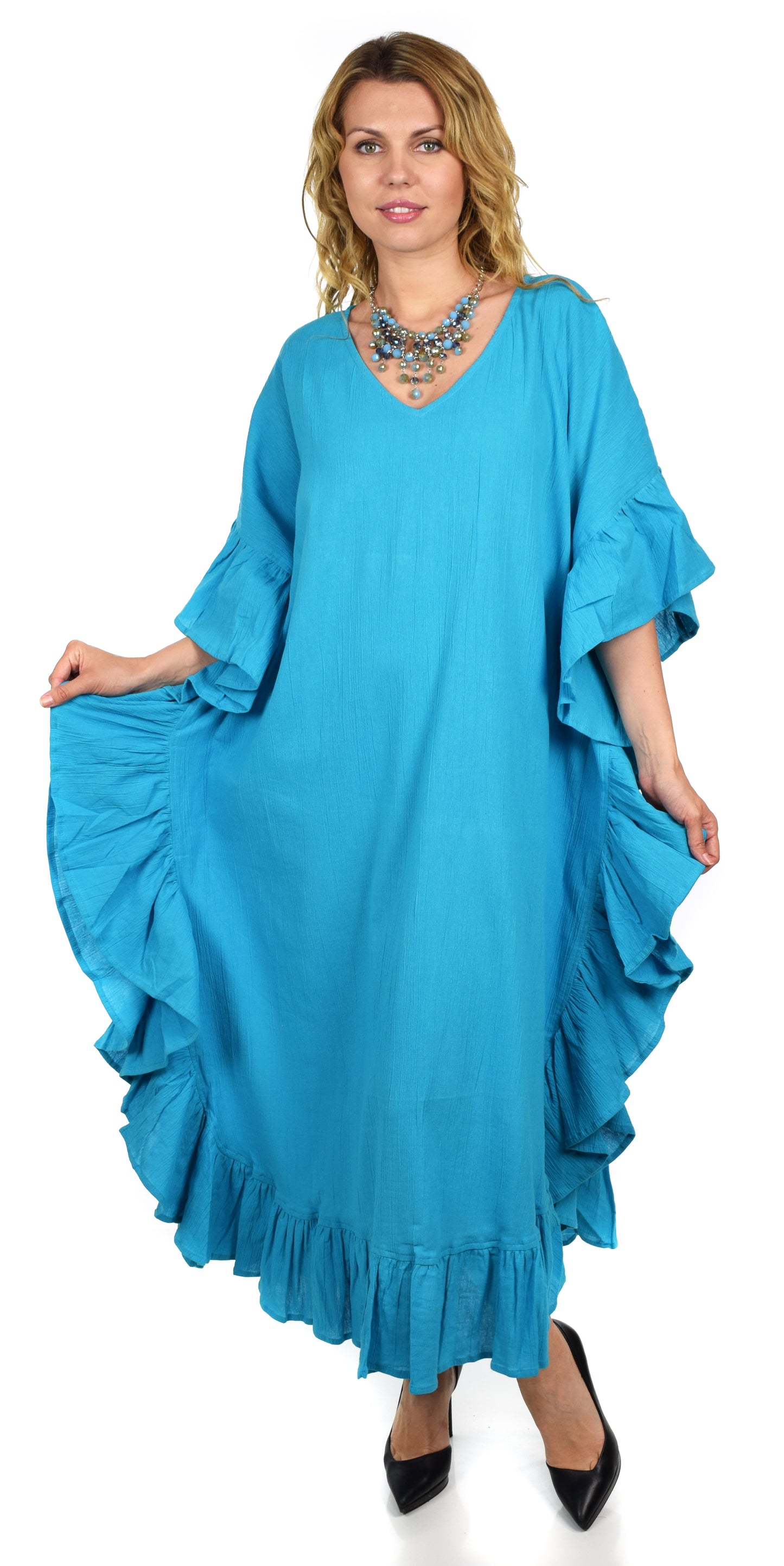 Cotton Gauze Caftan, All Natural Quality Soft Cotton Gauze Kaftan. Fits XL to 6X , Caftan Dress, Plus Size Caftan