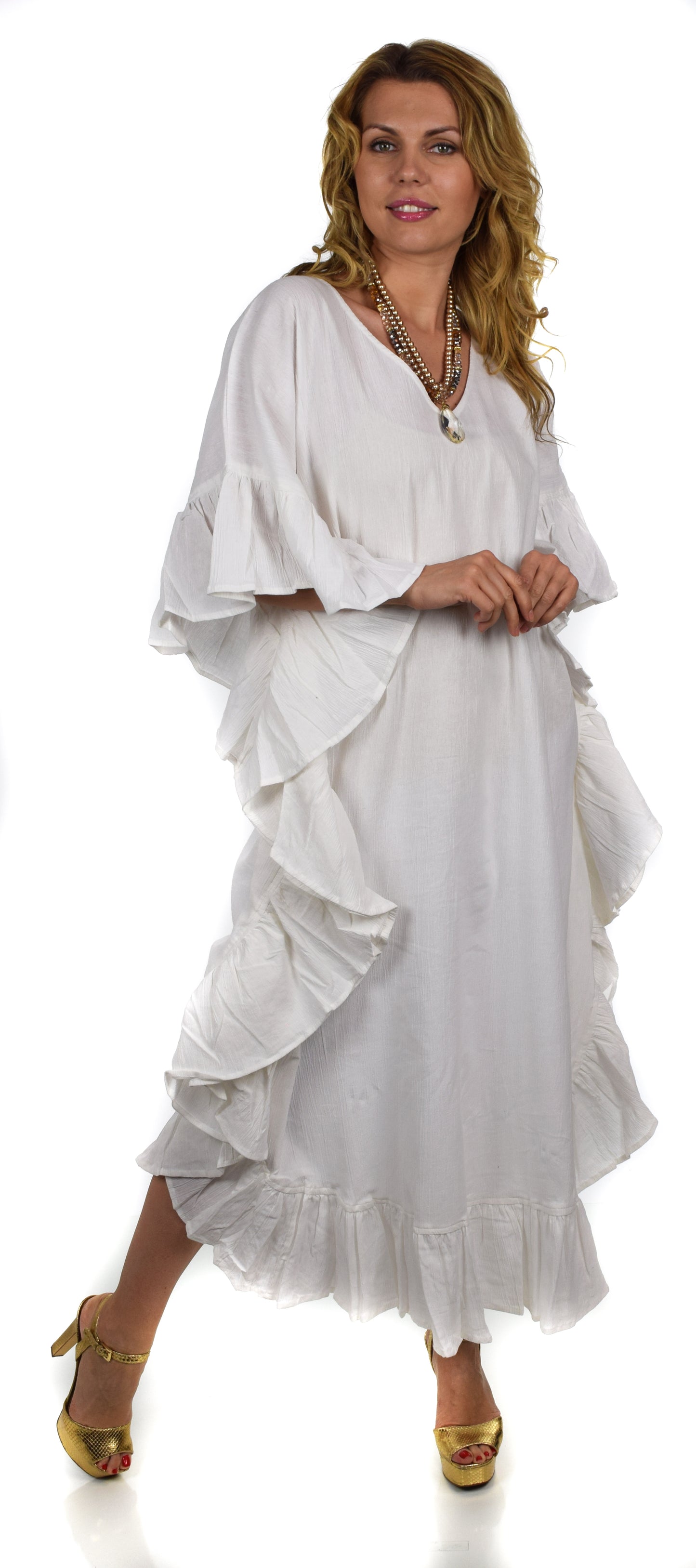 Cotton Gauze Caftan, All Natural Quality Soft Cotton Gauze Kaftan. Fits XL to 6X , Caftan Dress, Plus Size Caftan