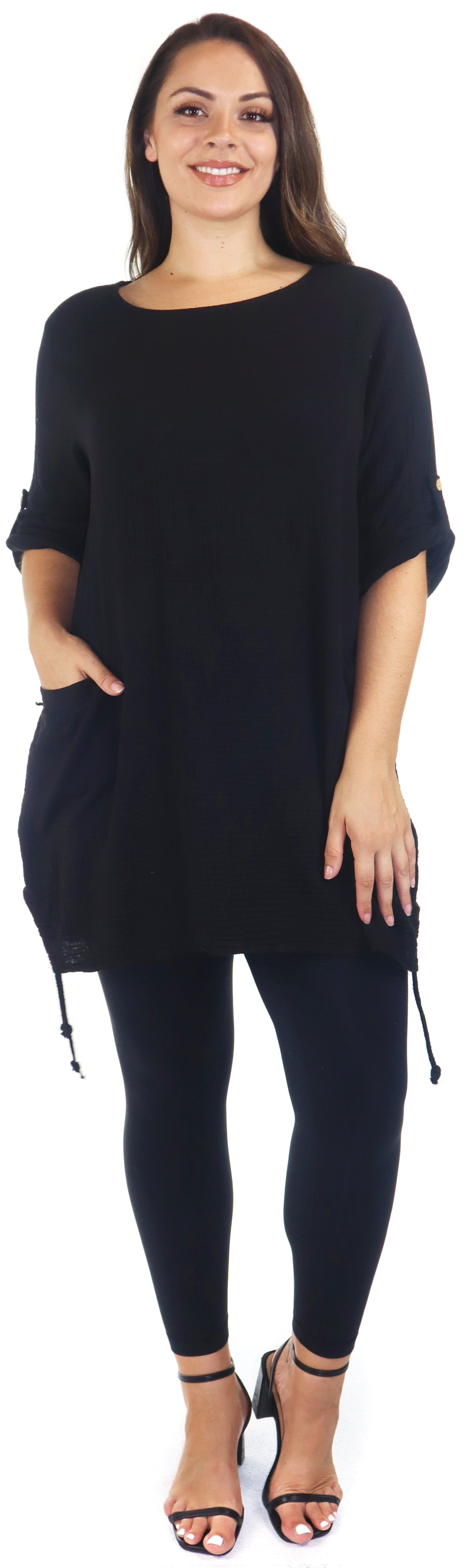 Double Gauze soft cotton oversized tunic, Loose fitting women tunic