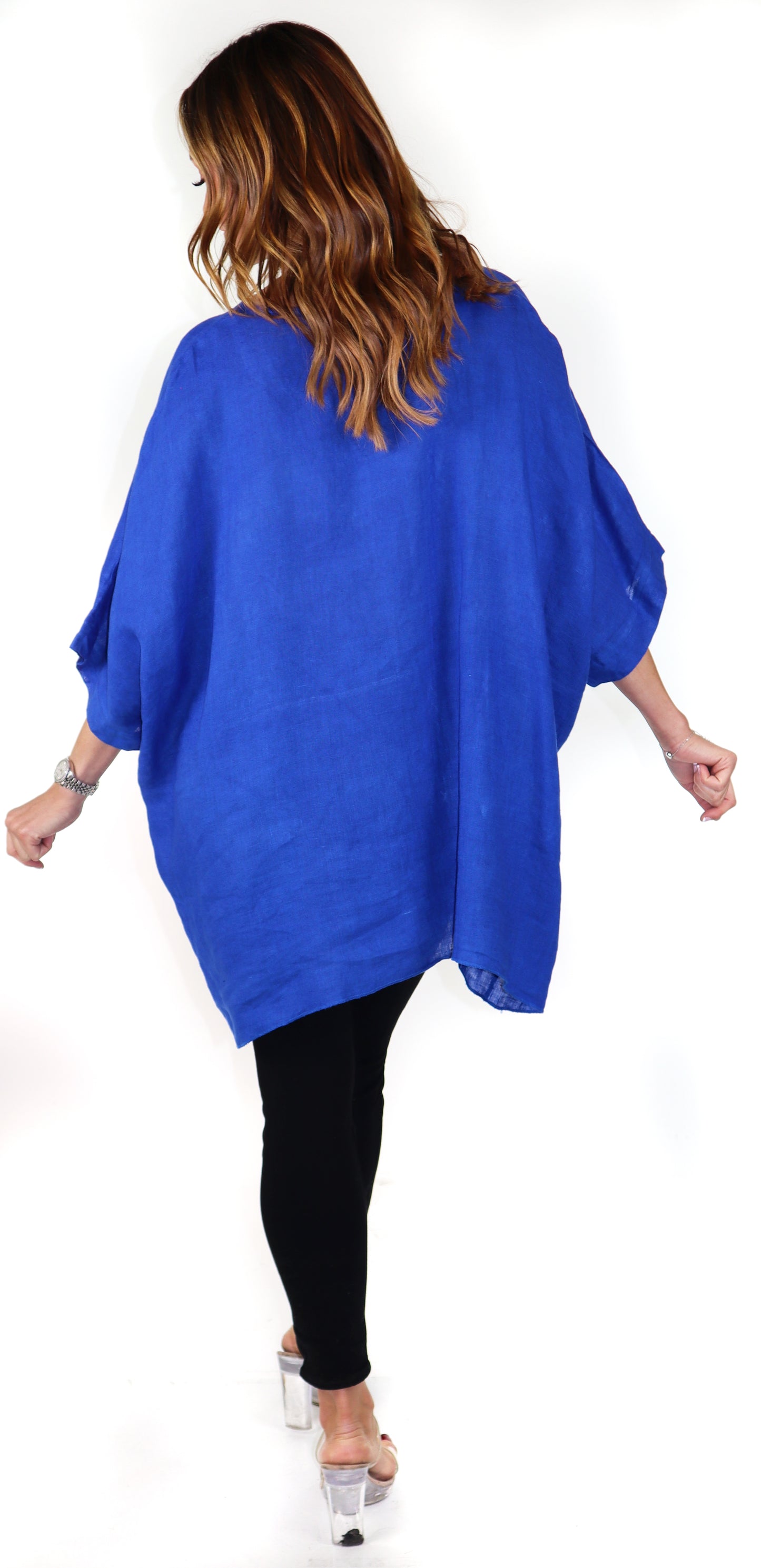 Women's Bohemian Boxy Poncho Style Tunic, Made in Italy,  One Size Fits All, Made in Italy