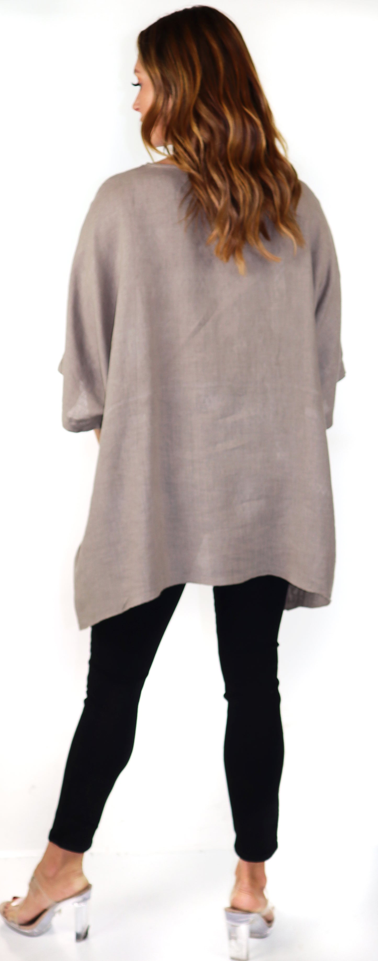 Women's Bohemian Boxy Poncho Style Tunic, Made in Italy,  One Size Fits All, Made in Italy