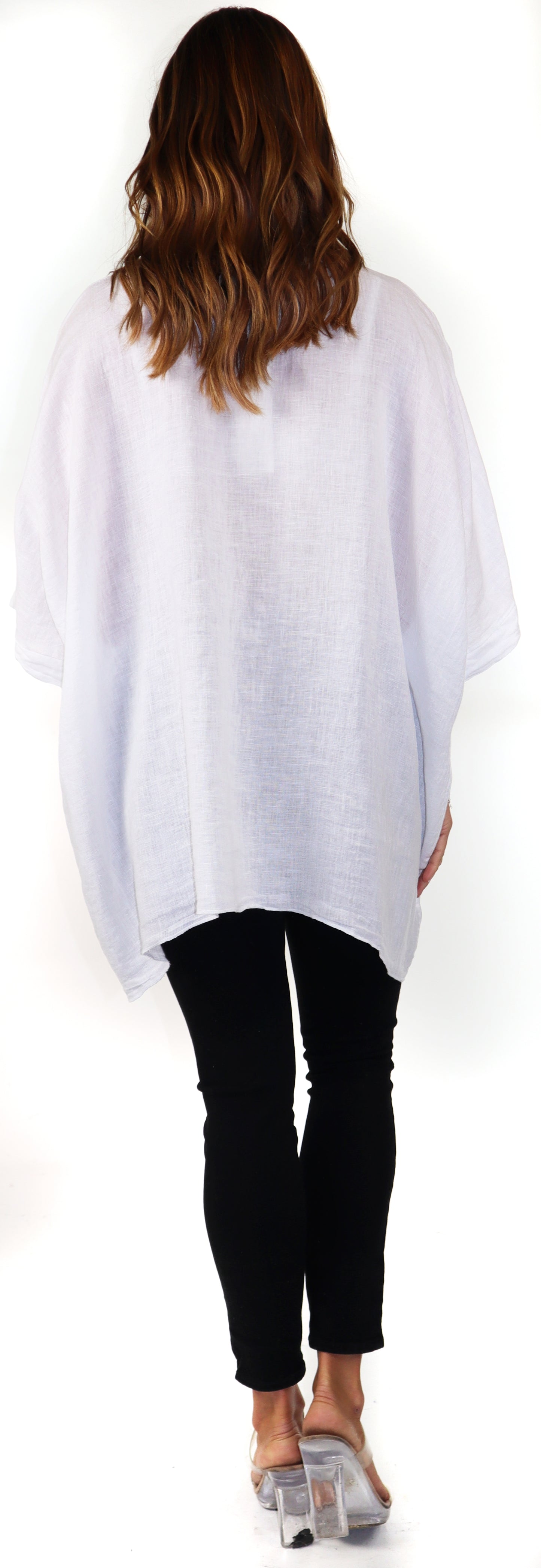 Women's Bohemian Boxy Poncho Style Tunic, Made in Italy,  One Size Fits All, Made in Italy