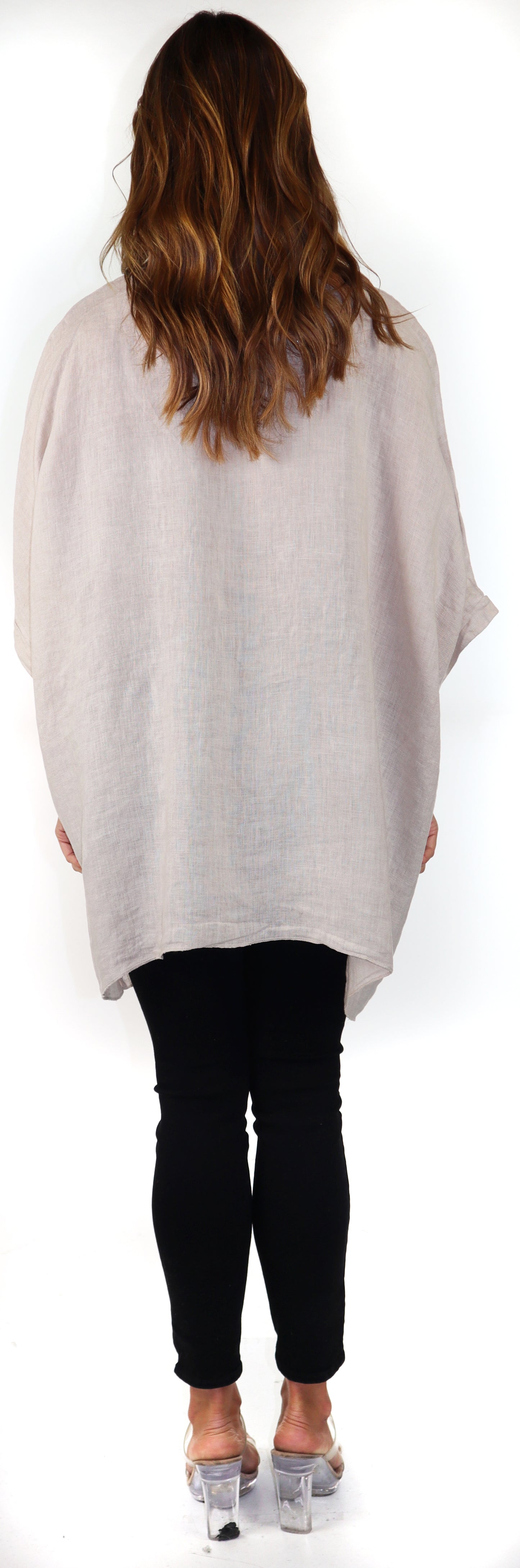 Women's Bohemian Boxy Poncho Style Tunic, Made in Italy,  One Size Fits All, Made in Italy