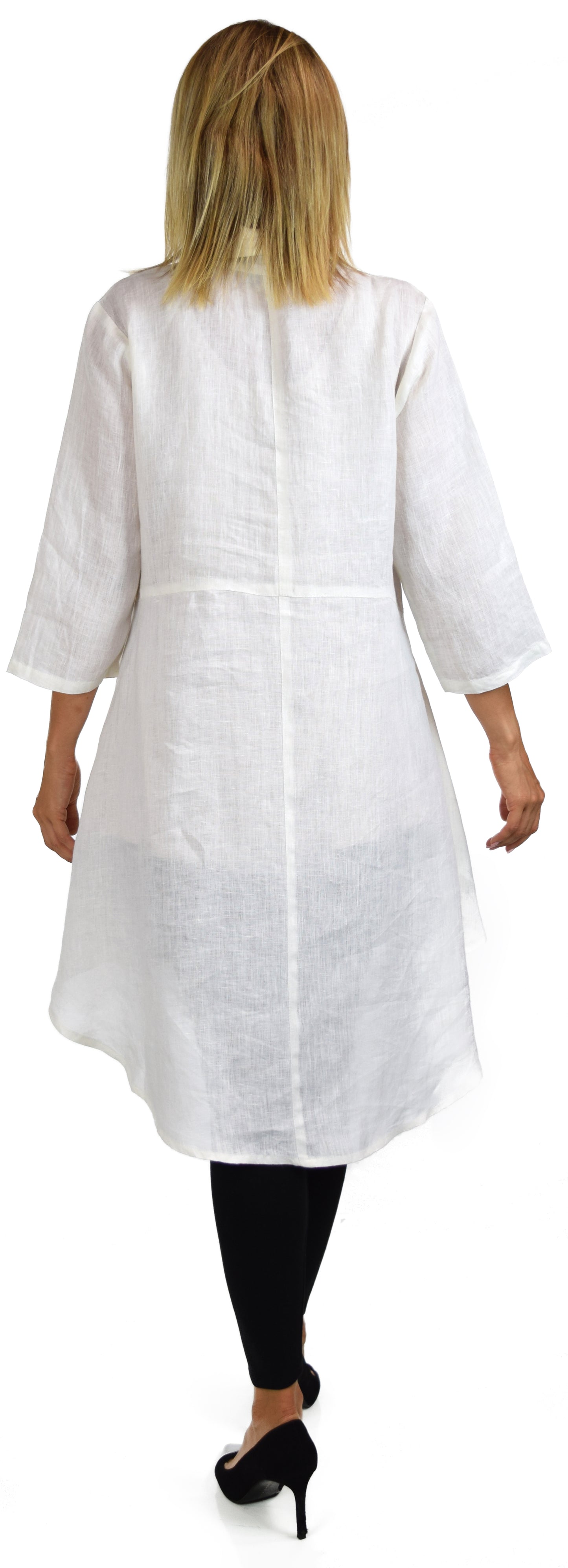 Copy of Hi Low Button Down A Line Swing Dress Shirt Top Reg and Plus Sizes