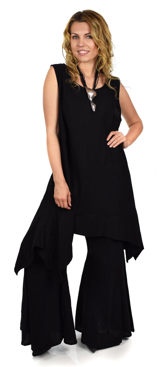 ComfyPlus, Designer Pant set, Cotton Gauze Pant set, Bell Bottom Pant Set, Plus size clothing, 2 PC pant set with Side Pockets .Large to 4XL