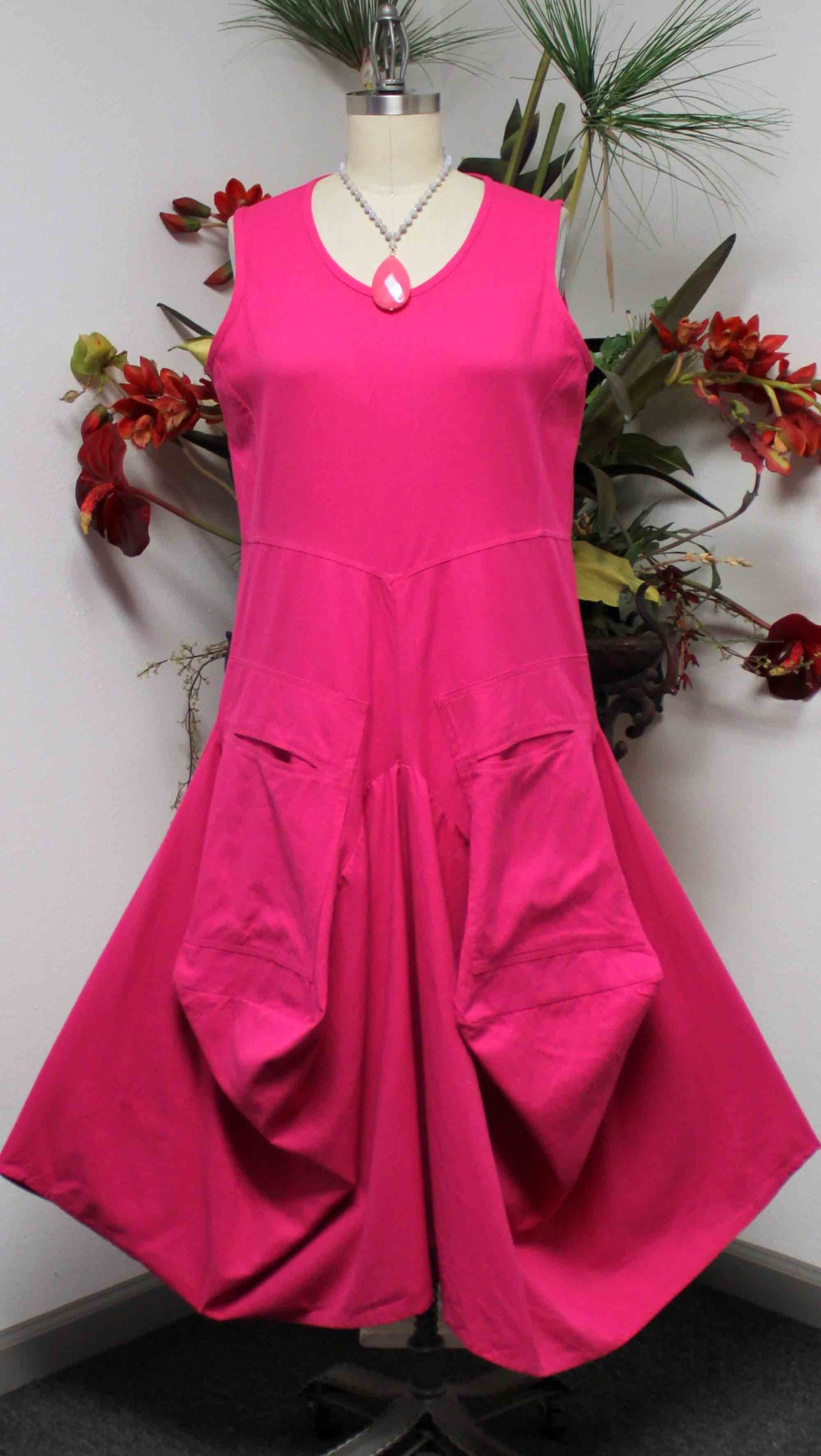 Lagenlook Dress, Cotton Flax Dress,  Quirky Dress, Parachute Dress, Plus Size Clothing, Plus Size Dress, medium to 2XL