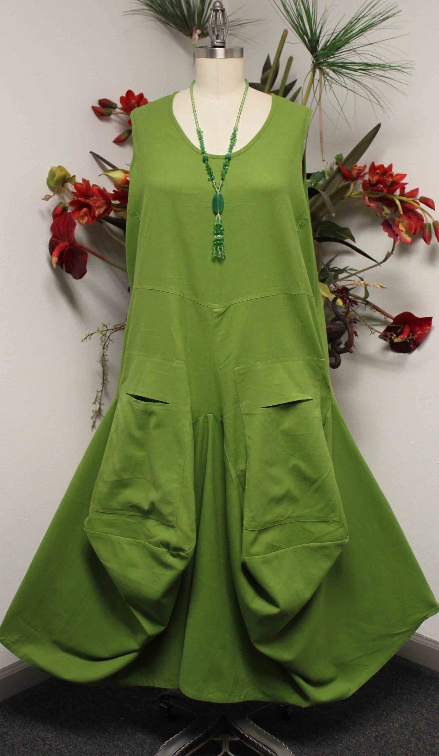 Lagenlook Dress, Cotton Flax Dress,  Quirky Dress, Parachute Dress, Plus Size Clothing, Plus Size Dress, medium to 2XL