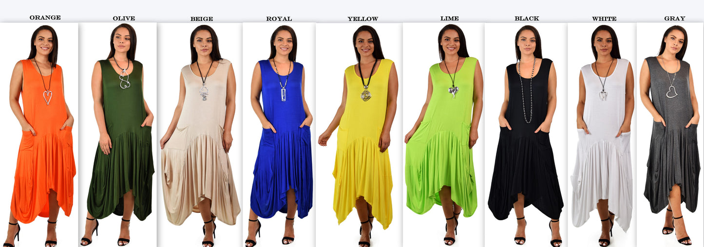 Dare2BStylish Plus Size High Low Sleeveless Loose Fitting Maxi Dress