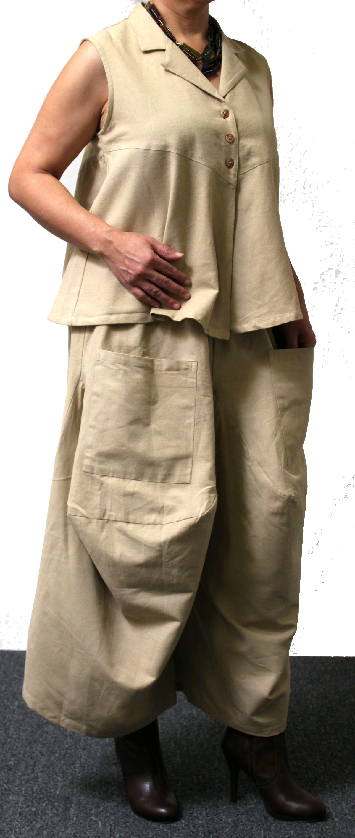 Designer Pant set, Cotton Pant Set , Lagenlook Pant Set, Slub Cotton Pants set, Women Pant Set, Boho Pant Set, Relaxed pant set