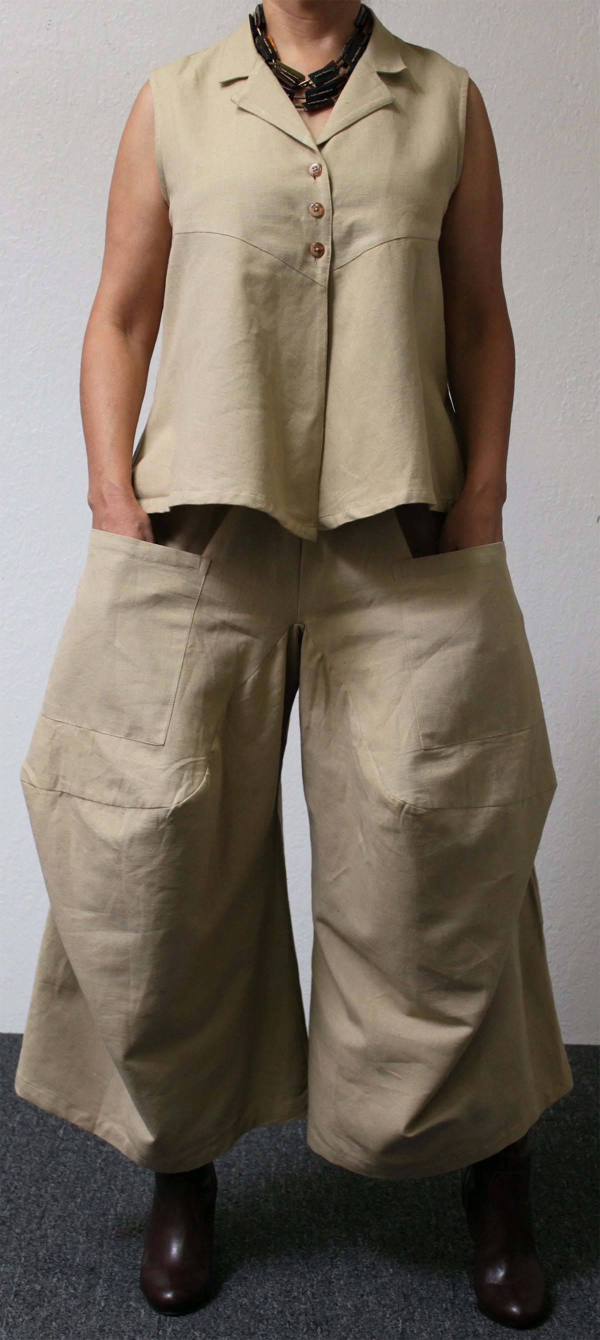 Designer Pant set, Cotton Pant Set , Lagenlook Pant Set, Slub Cotton Pants set, Women Pant Set, Boho Pant Set, Relaxed pant set