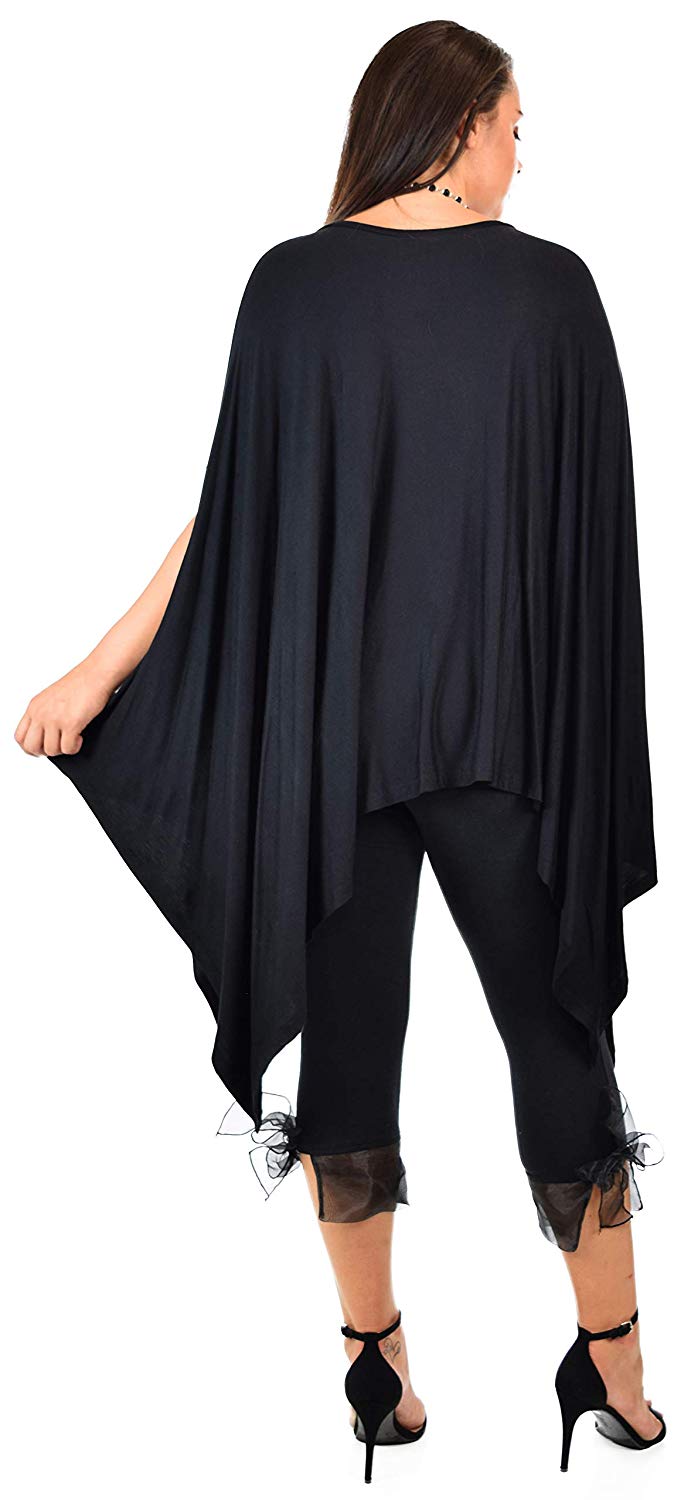 Dare2bStylish Women Versatile Loose Fit Dolman Poncho Tunic Dress Top Cover Up