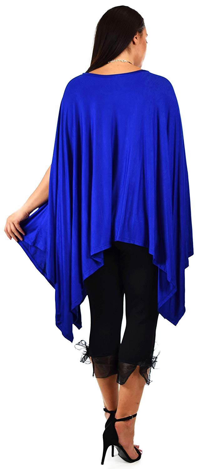 Dare2bStylish Women Versatile Loose Fit Dolman Poncho Tunic Dress Top Cover Up