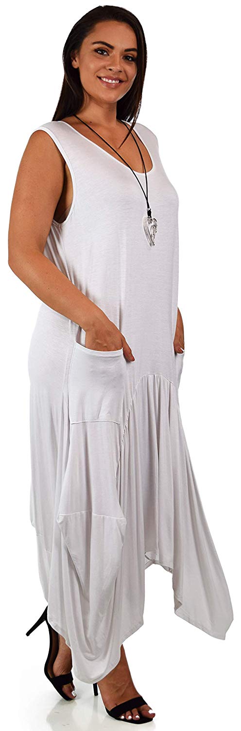 Dare2BStylish Plus Size High Low Sleeveless Loose Fitting Maxi Dress