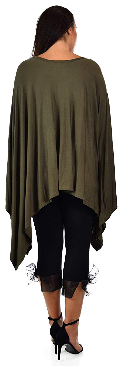 Dare2bStylish Women Versatile Loose Fit Dolman Poncho Tunic Dress Top Cover Up