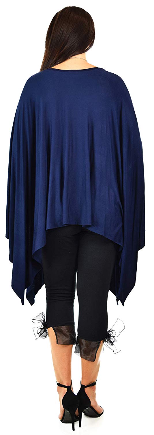Dare2bStylish Women Versatile Loose Fit Dolman Poncho Tunic Dress Top Cover Up