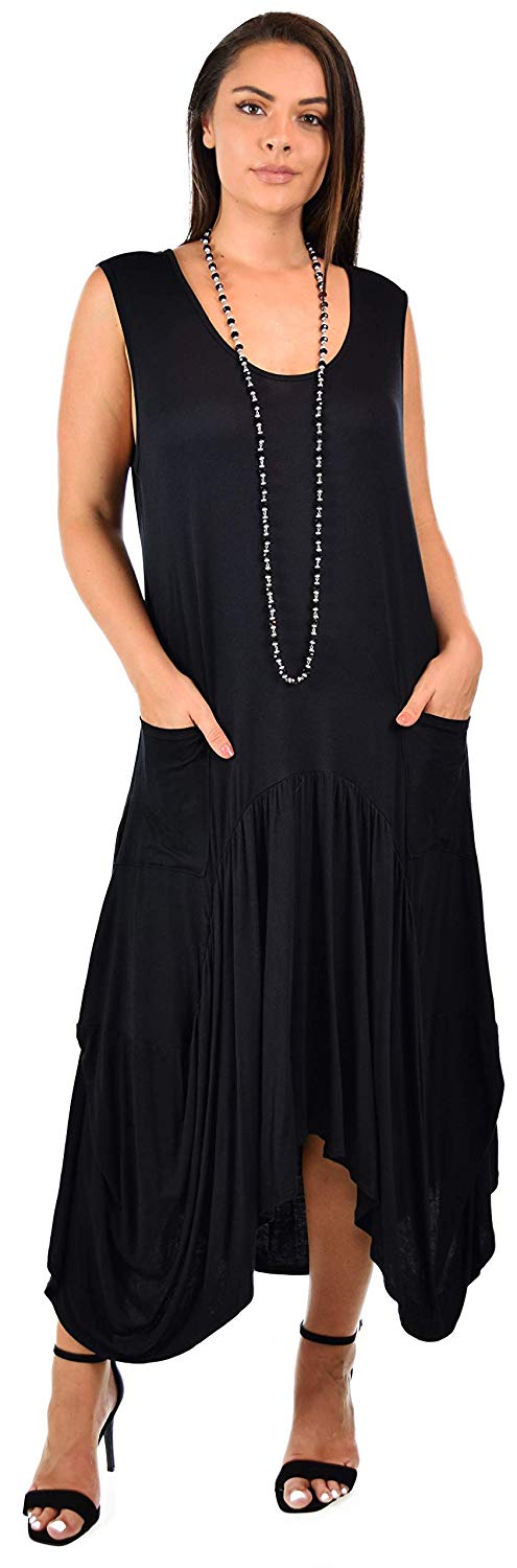 Dare2BStylish Plus Size High Low Sleeveless Loose Fitting Maxi Dress