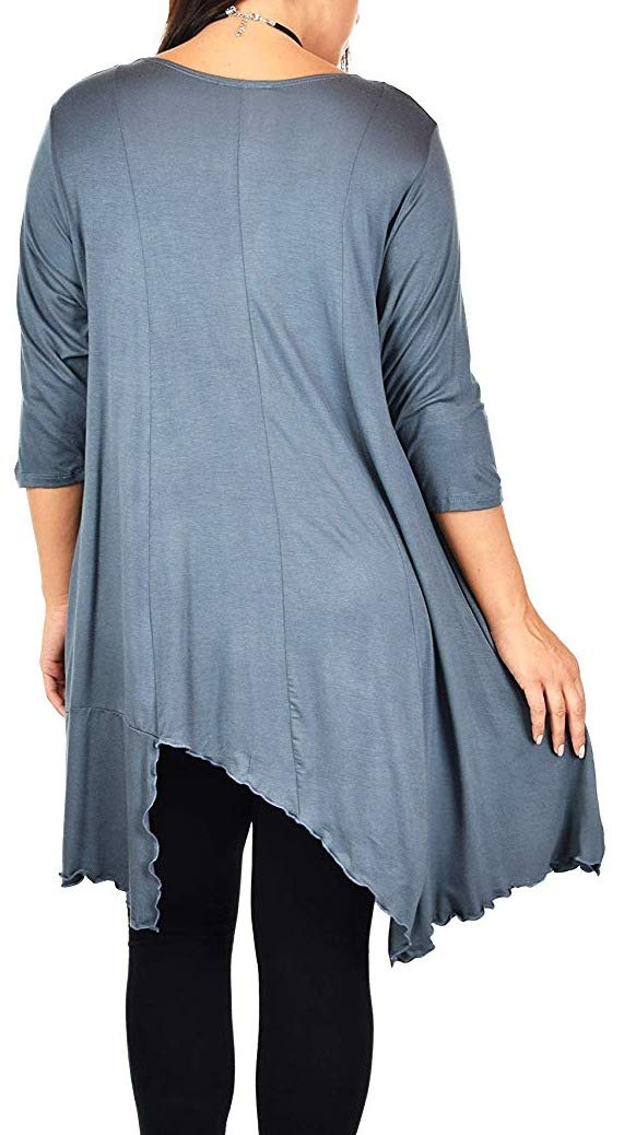 Plus Size Tunic, Full figured tunic, Summer Tunic,  Asymmetrical Tunic, Long Tunic, Designer Tunic, Women Tunic