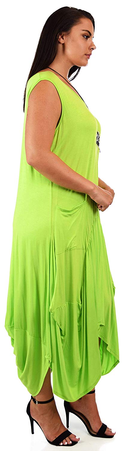 Dare2BStylish Plus Size High Low Sleeveless Loose Fitting Maxi Dress