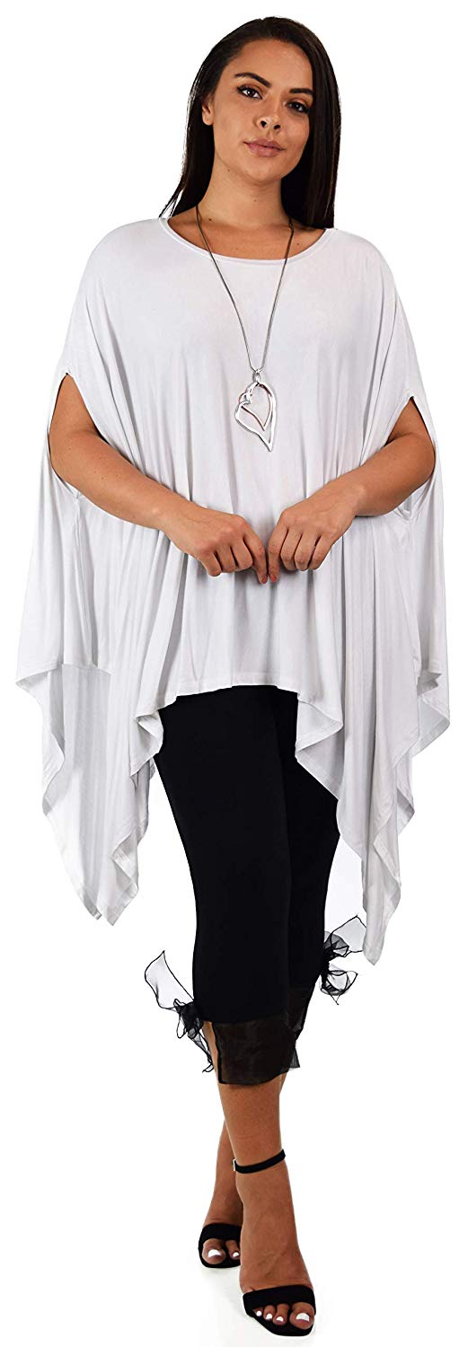 Dare2bStylish Women Versatile Loose Fit Dolman Poncho Tunic Dress Top Cover Up