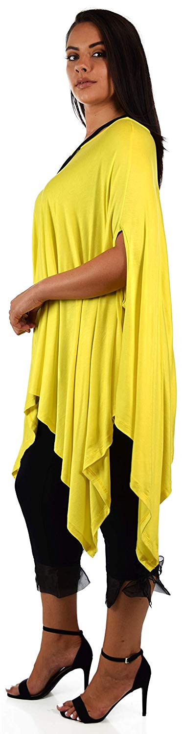 Dare2bStylish Women Versatile Loose Fit Dolman Poncho Tunic Dress Top Cover Up