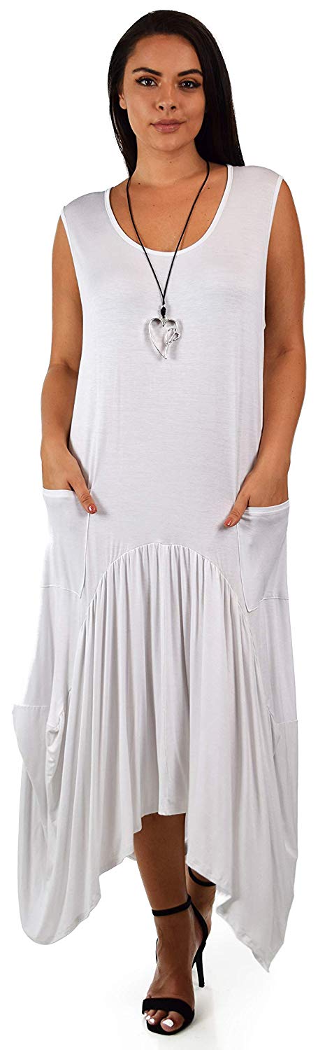 Dare2BStylish Plus Size High Low Sleeveless Loose Fitting Maxi Dress