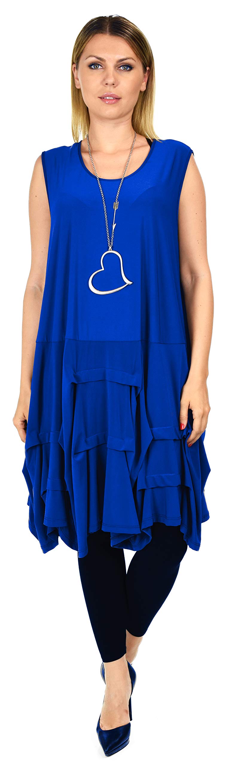 Plus Size Puckered Sleeveless Tunic Dress | Swing Dress | Swing Top