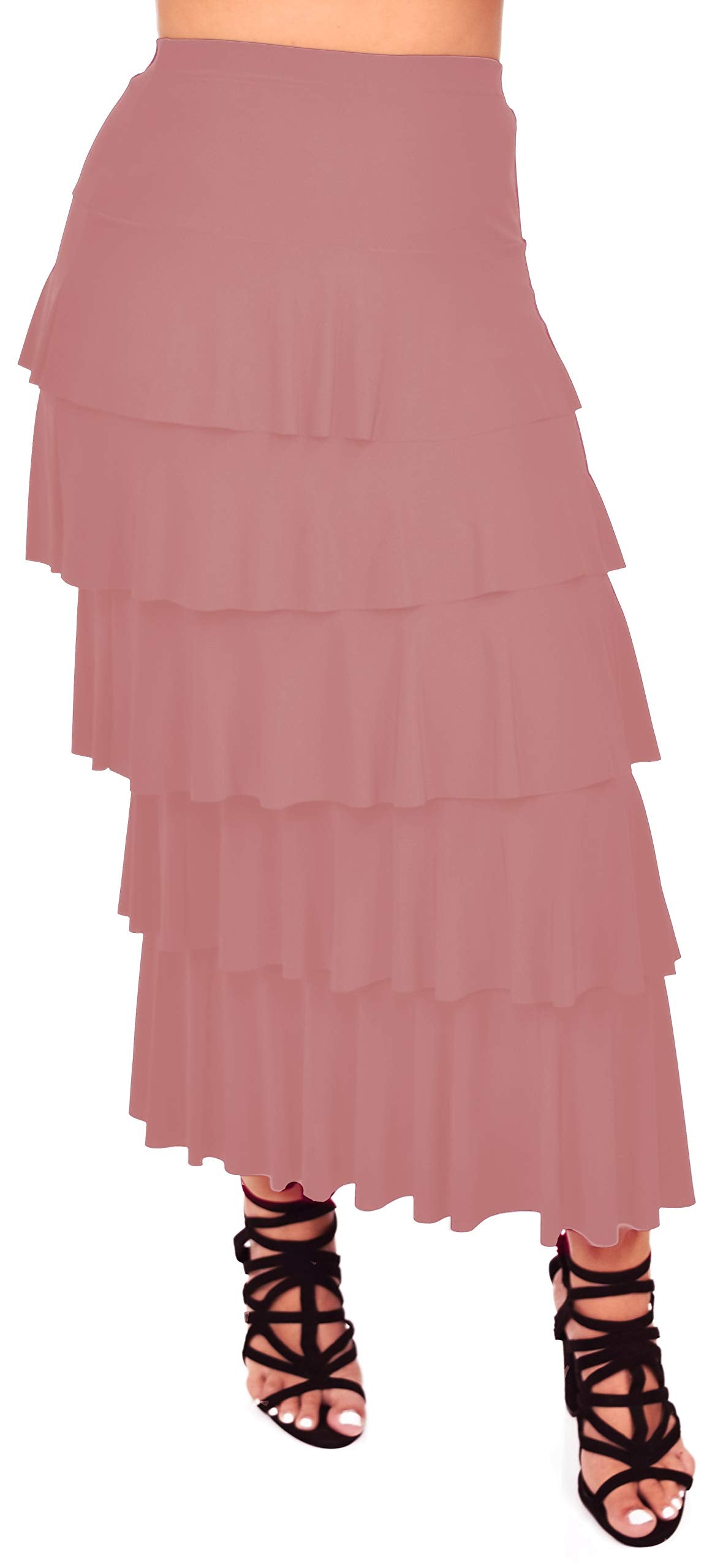 Boho Waterfall Tiered Layered Maxi Skirt | Reg & Plus Sizes