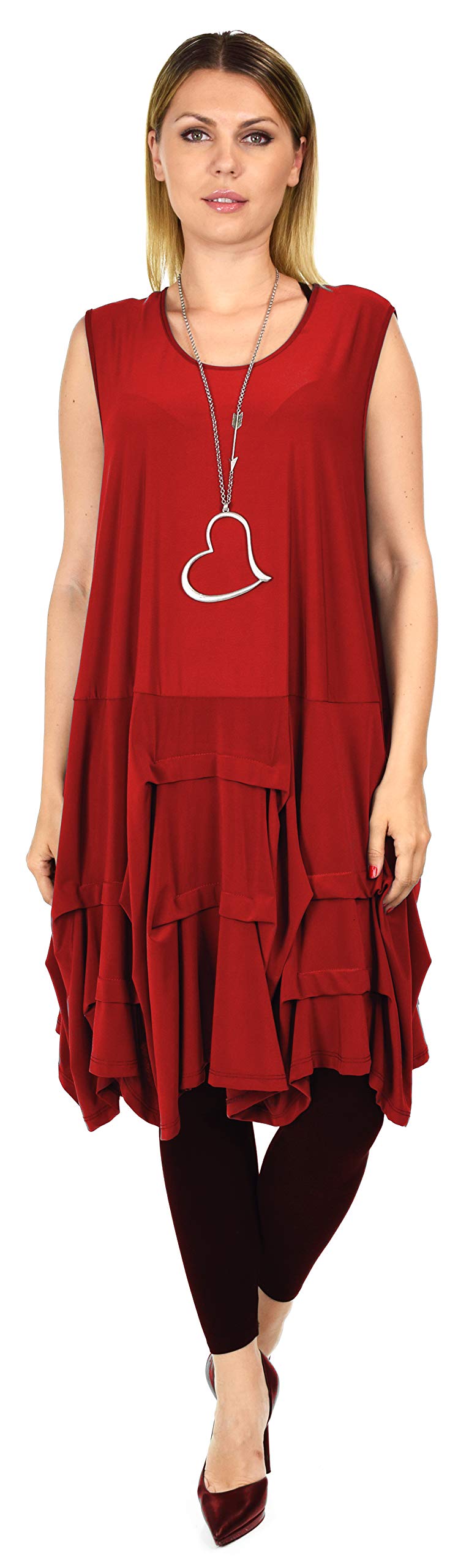 Plus Size Puckered Sleeveless Tunic Dress | Swing Dress | Swing Top