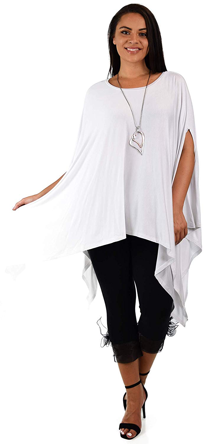 Dare2bStylish Women Versatile Loose Fit Dolman Poncho Tunic Dress Top Cover Up